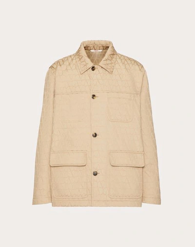 Valentino Toile Iconographe Pattern Heavy Cotton Jacket In Beige