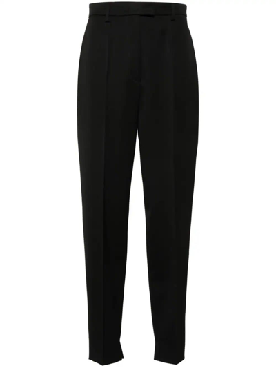 Prada Womens Nero Natte Tapered-leg Mid-rise Stretch-wool Trousers In Black