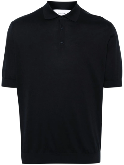 Lardini Logo-embroidered Cotton Polo Shirt In Blue