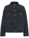 Balmain Worn-effect Denim Jacket In Black