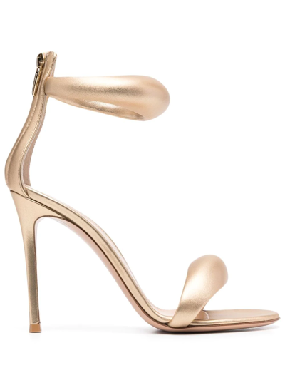 Gianvito Rossi Bijoux 105mm Leather Sandals In Gold