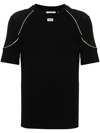 Gcds Cotton T-shirt With Comma In Black