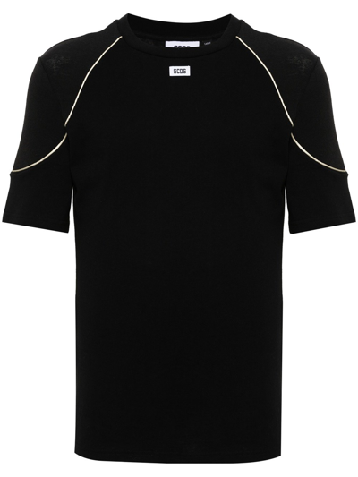 Gcds Comma Cotton T-shirt In Black