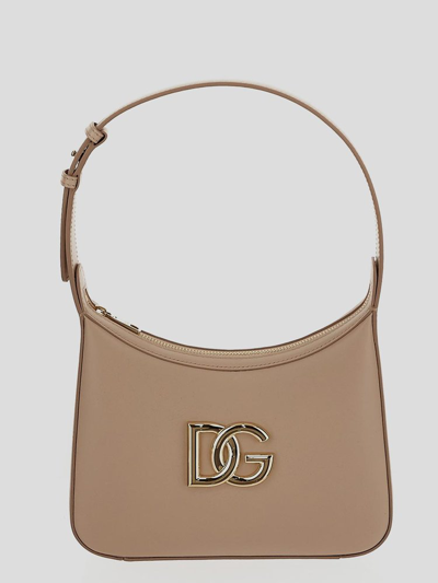 Dolce & Gabbana Logo Plaque Shoulder Bag In Pink