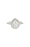 COVET COVET PEAR CRYSTAL HALO RING