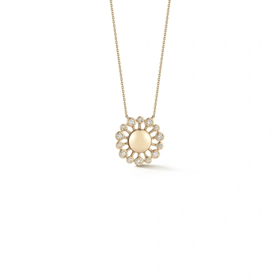 Dana Rebecca Designs Lulu Jack Bezel Sunburst Necklace In Yellow Gold