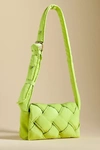 By Anthropologie Puffy Woven Crossbody Bag In Green