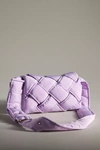 By Anthropologie Puffy Woven Crossbody Bag In Purple