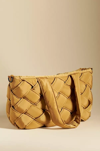 By Anthropologie Puffy Woven Tote In Beige