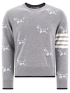 THOM BROWNE THOM BROWNE 4-BAR SWEATER WITH HECTOR PATTERN