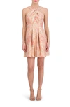 VINCE CAMUTO VINCE CAMUTO FLORAL JACQUARD FIT & FLARE MINIDRESS