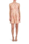 Vince Camuto Women's Jacquard Fit & Flare Halter Dress In Coral