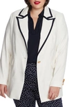 COURT & ROWE COURT & ROWE CONTRAST DETAIL LINEN BLEND BLAZER