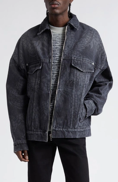 Givenchy Year Of The Dragon Oversize Denim Jacket In Black