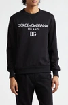 Dolce & Gabbana Cotton Sweatshirt With Frontal Logo In N0000 Nero