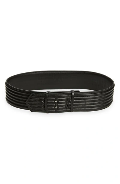 Alaïa Padded Leather Belt In Noir
