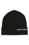 ACNE STUDIOS EMBROIDERED LOGO WOOL BLEND BEANIE