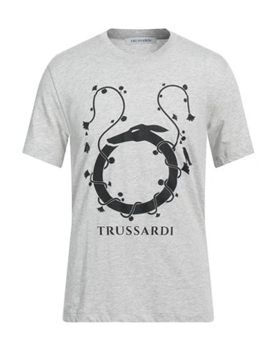 Trussardi Man T-shirt Light Grey Size 3xl Cotton