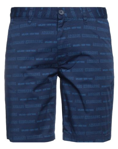 Armani Exchange Man Shorts & Bermuda Shorts Blue Size 34 Cotton, Elastane