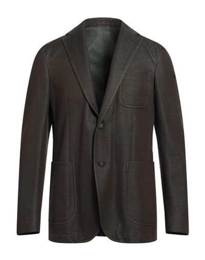 The Gigi Man Blazer Dark Brown Size 40 Cotton, Polyester, Elastane