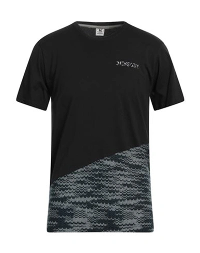 M Missoni Man T-shirt Black Size L Cotton, Viscose