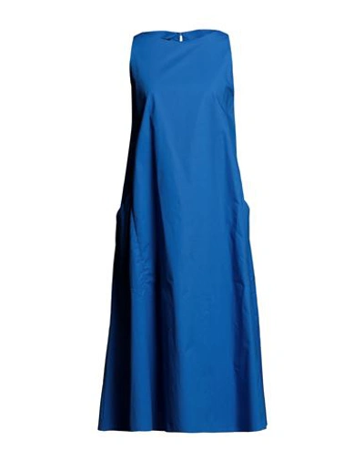 Shadè Shade Woman Midi Dress Blue Size 6 Cotton
