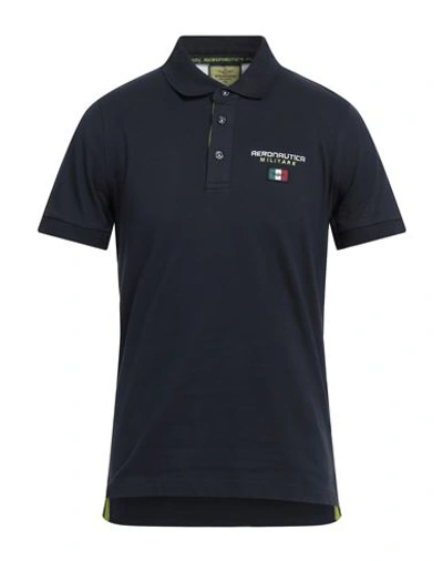 Aeronautica Militare Man Polo Shirt Midnight Blue Size M Cotton, Elastane