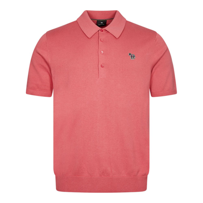 Paul Smith Knitted Zebra Polo In Pink