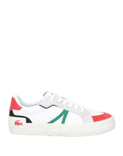 Lacoste Man Sneakers White Size 9 Leather In Multi