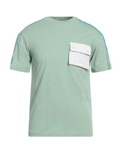 Kappa Man T-shirt Sage Green Size S Cotton, Nylon