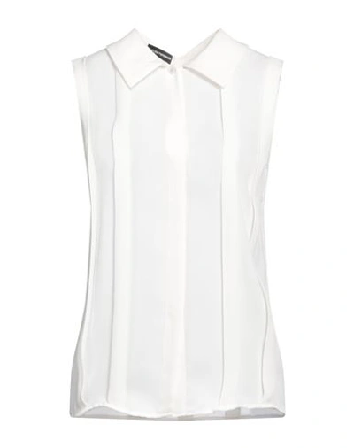 Emporio Armani Woman Shirt Off White Size 16 Silk