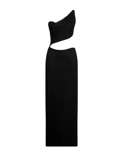 Lama Jouni Cut-out Detail One Shoulder Maxi Dress In Black
