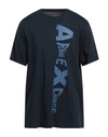 Armani Exchange Man T-shirt Midnight Blue Size Xxl Cotton