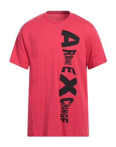 Armani Exchange Man T-shirt Magenta Size Xxl Cotton In Magenta