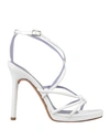 Albano Woman Sandals White Size 8 Textile Fibers