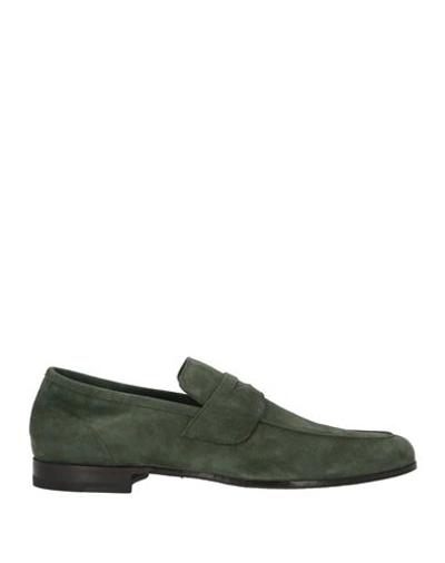 Tagliatore Man Loafers Dark Green Size 9 Calfskin