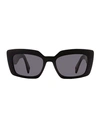 Lanvin Rectangular Lnv615s Sunglasses Woman Sunglasses Black Size 55 Acetate