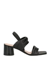 Pollini Woman Sandals Black Size 11 Leather