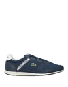 LACOSTE LACOSTE MAN SNEAKERS NAVY BLUE SIZE 9 TEXTILE FIBERS, LEATHER