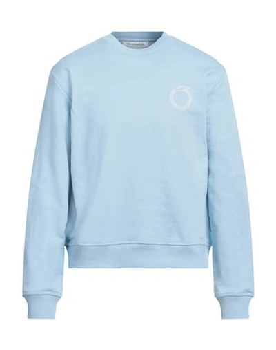 Trussardi Man Sweatshirt Sky Blue Size Xxl Cotton, Elastane