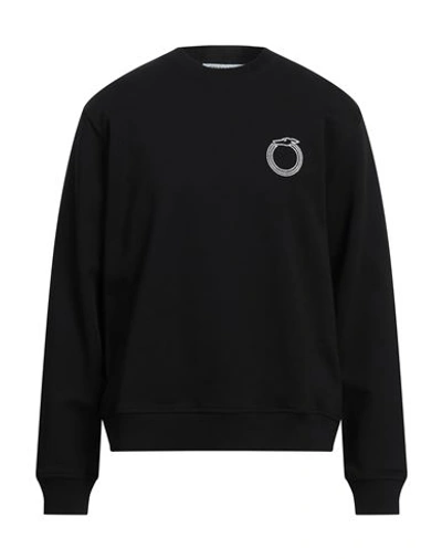 Trussardi Man Sweatshirt Black Size L Cotton, Elastane