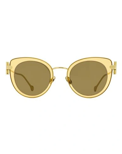 Ferragamo Salvatore  Oval Sf182s Sunglasses Woman Sunglasses Gold Size 50 Metal