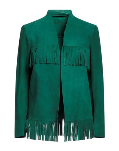 Salvatore Santoro Woman Blazer Green Size 4 Ovine Leather