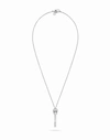 Philipp Plein Sliding $kull Crystal Cable Chain Necklace In Silver