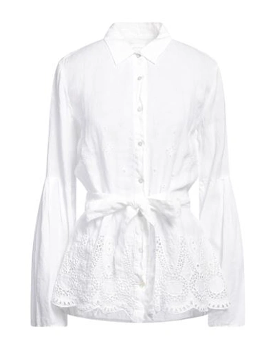120% Lino Woman Shirt White Size 12 Linen