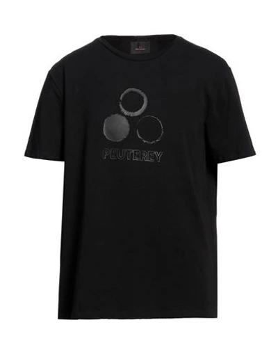 Peuterey Man T-shirt Black Size L Cotton, Elastane