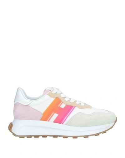 Hogan Woman Sneakers Beige Size 6.5 Leather, Textile Fibers