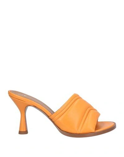 Atp Atelier Woman Sandals Orange Size 11 Leather