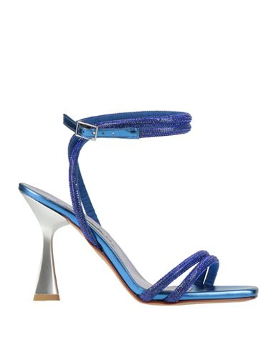 Albano Woman Sandals Bright Blue Size 10 Textile Fibers