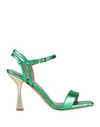 L'amour By Albano Woman Sandals Emerald Green Size 6 Leather